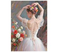 SHEGZHUC Pintura de diamantes para adultos, bailarina trasera, 30 x 40 cm, pintura de diamantes, imágenes de ballet, mujer bailarina, mosaico bordado, punto de cruz, arte, regalo, decoración de pared