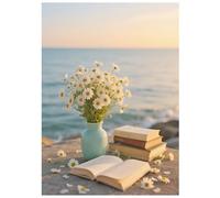 SHEGZHUC Pintura de diamantes para adultos, libros de margaritas margaritas, 30 x 40 cm, cuadros de pintura de diamantes, flores de paisaje, bordado de mosaico, punto de cruz, regalo de arte