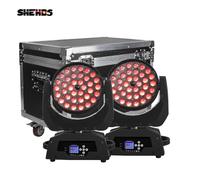 SHEHDS 36x18W RGBWA + UV LED Wash Zoom luz con cabezal móvil con estuche de vuelo para discoteca música baile KTV fiesta boda equipo de escenario 2pcs with FC