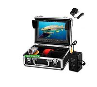 SHEHUALI Cámara De Pesca Submarina, 1024x600 9 Pulgadas IPS Pantalla Fish Finder Kit DVR función 1.0MP AHD 720P Pesca submarina cámara de vídeo con 12 Luces IR(12 IR Lights - 15M)