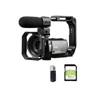 SHEHUALI Cámara de Vlogging, Cámara de Video 4K Videocámara Digital AE8 IR Visión Nocturna WiFi vlogging cámaras con micrófono 3 2GB Tarjeta de Memoria