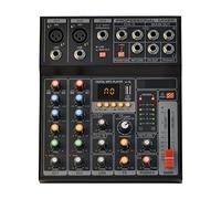 SHEHUALI Mezclador de DJ, Portátil USB Play Record 5 Canales PC Playback Guitar 2 Mono 1 Stereo Professional Mixer