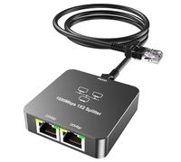 Sheiaier Divisor Ethernet de 1 a 2 salidas con cable Ethernet Cat 6, 1000 Mbps de alta velocidad, divisor RJ45, conector divisor de Internet Gigabit para cable Cat 5/5e/6/7/8, Adaptador Red, gris