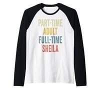 Sheila Personalized Retro Girls Part-Time Sheila Name Camiseta Manga Raglan