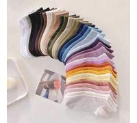 Shein 1/10 pares de calcetines cortos de unicolor aleatorio para niños, calcetines cortos casuales para niños & niñas, regalo perfecto para el Día Loco, act