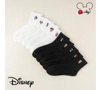 Shein 1/10 pares, Mickey Mouse, Minnie Mouse, Daisy, Donald Duck Juego de calcetines de media caña para mujer con patrón bordado de dibujos animados, calcet