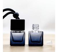 Shein 1/10 piezas Botellas colgantes vacías de perfume de vidrio en forma de rombo degradado/transparente o cuadrado negro de 8ml, difusor de fragancias rec
