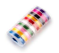 Shein 1-10 piezas Cordón elástico colorido, de 0.6mm de grosor, 10 yardas/rollo, colores vibrantes, cordón de cuentas duradero y flexible adecuado para joye