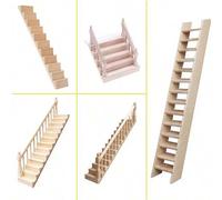 Shein 1:12 Muebles en miniatura, casa de muñecas DIY, accesorios de modelo de escalera en miniatura que se pueden pintar y colorear. Puedes decorar tu escal