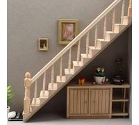 Shein 1:12 Muebles en miniatura, casa de muñecas DIY, accesorios de modelo de escalera en miniatura que se pueden pintar y colorear. Puedes decorar tu escal