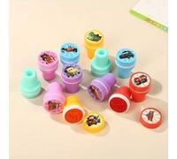 Shein 1/12 piezas Sellos con temática de Disney Cars - Sellos redondos de plástico duradero, Mater y talla grande - Colores vibrantes para scrapbooking, man