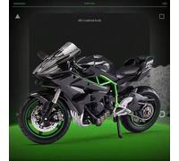 Shein 1:12 Suzuki GSX R1000 Negro/Azul, Kawasaki R, Juguete modelo de motocicleta de aleación, puede mantenerse en pie, el volante gira, las ruedas traseras