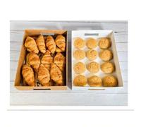 Shein 1/2/10 piezas Caja de embalaje rectangular de papel kraft marrón con tapa y ventana transparente, multiusos para hornear pasteles, pollo frito, pizza,