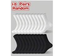 Shein 1/2/3/4/5/6/7/8/9/10/12/15/20 pares de calcetines negros y blancos aleatorios para hombres, calcetines largos para correr, senderismo, deporte, de tob