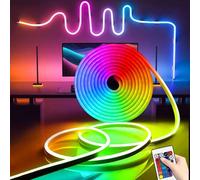 Shein 1/2/3/4/5/8/10m Tira de luz LED RGB flexible de neón con control remoto regulable, alimentada por USB, adecuada para Halloween, decoración de fiestas,