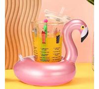 Shein 1/2/3/5 piezas Soporte inflable para bebidas con diseño de flamenco, flotador para piscina, posavasos de bar, accesorios de flotación para bebidas, ac