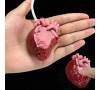 Shein 1/2/3 piezas Mini Squishies con un corazón que late, Corazón sangriento de simulación de Halloween, Decoraciones de casa embrujada y suministros pa