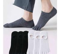 Shein 1/2/4/6 pares de calcetines de cinco dedos, calcetines transpirables y delgados con separador de dedos, calcetines resistentes al olor y poco profundo