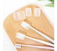 Shein 1/2/4/8/10 piezas Funda portátil transparente para cabezal de cepillo de dientes, suave y protectora para cepillo de dientes, artículo esencial de bañ