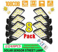 Shein 1/2/4/8 piezas Luces solares de pared de 9 rejillas 108COB con sensor de movimiento/sensor de luz inteligente, 3 modos de brillo, luces para exteriore