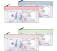 Shein 1/2/4 Cartera con cremallera, sobre de efectivo, bolsa de dinero, bolsa transparente para depósito bancario, bolsa de banco, bolsa de efectivo, monede