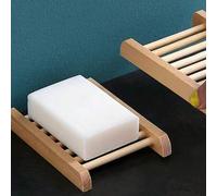 Shein 1/2/4 piezas Plato de jabón de madera con drenaje, estante de jabón de madera estilo bohemio, bandeja portajabones natural hecha a mano para baño y co