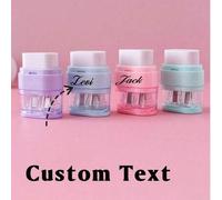 Shein 1/2/4 piezas Sacapuntas y borrador 2 en 1 personalizado y creativo, útiles escolares, sacapuntas compacto portátil de un/dos agujeros de color Morandi