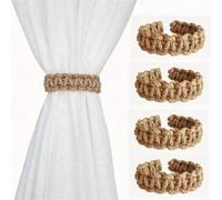 Shein 1/2/4 piezas Sujetacortinas, cuerda de sujeción para cortinas, clip trenzado para cortinas, soportes de cortinas para dormitorio, sala de estar y deco
