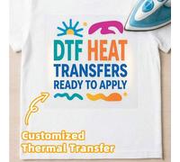 Shein 1/2/5/8 piezas Película de transferencia de calor DTF personalizada, pegatinas de transferencia de calor con foto, texto y logotipo personalizados, di