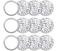 Shein 1/2/5 piezas Espejo de bolsillo compacto tipo bola de discoteca, espejo de mano de vanidad redondo retro para maquillaje, regalo para mujer, suministr