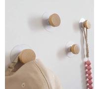 Shein 1/2/6 piezas Ganchos de pared de madera de fácil instalación, tiradores geométricos de gabinete, ganchos sobre la puerta para colgar ropa, abrigos, so