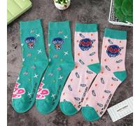 Shein 1/2 par de calcetines de media pantorrilla con diseño de personajes de dibujos animados inspirados en Harry Potter, diseño de Harry Potter lindo y de
