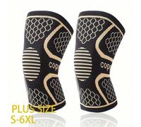 Shein 1/2 Pieza Rodillera de cobre contra el dolor de rodilla, Mangas de compresión para la rodilla para hombre y mujer, Almohadillas médicas de grado para