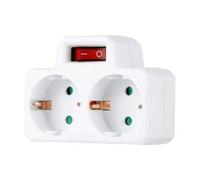 Shein 1/2 piezas Adaptador de enchufe estándar europeo a estándar alemán con interruptor de encendido, adaptador de viaje EU-DE de 2 pines 4.8mm, toma de pa