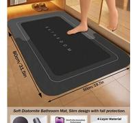 Shein 1/2 piezas Alfombra de baño suave antideslizante, alfombra de baño absorbente de algas y barro de secado rápido, decoración de Halloween, alfombra dec