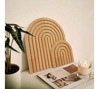 Shein 1/2 piezas Arco iris de madera, decoración moderna de estilo bohemio para estantería de pared, adorno de estantería, adorno de tocador, arcos de arcoí