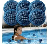 Shein 1/2 piezas Bolas de esponja reutilizables absorbentes de aceite para piscina, bolas de filtro flotantes lavables, adecuadas para piscinas, jacuzzis, p