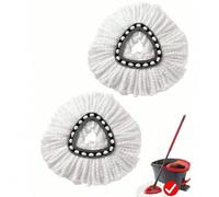 Shein 1/2 piezas Cabezales de repuesto para mopa, compatibles con O-Cedar/Easywring Spin Mops, 2 piezas Repuesto de microfibra superabsorbente para mopa