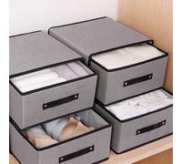 Shein 1/2 piezas Caja de almacenamiento de tela de doble capa con doble cajón, organizador de ropa interior y sujetadores estilo cajón de lino sintético lav