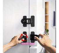 Shein 1/2 piezas Cerradura universal sin taladro para puerta de refrigerador y congelador, hebilla multifuncional segura, apta para horno, refrigerador, con