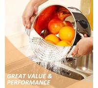 Shein 1/2 piezas Colador de media luna de acero inoxidable, escurridor de cubiertos, colador para olla de pasta, escurridor de aceite, accesorios de cocina,