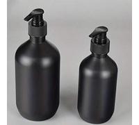 Shein 1/2 Piezas, Dispensador de jabón de PET negro mate, Botella de loción para encimera con bomba, Dispensador de jabón líquido para baño, Recipiente de j