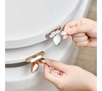 Shein 1/2 piezas Elevador de tapa de inodoro con diseño de mariposa, manija elevadora de asiento de inodoro, cubierta abatible sin contacto adhesiva, perfec