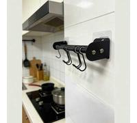Shein 1/2 piezas Estante de pared para utensilios de cocina, barra colgante de pared moderna, ganchos de almacenamiento, ganchos colgantes móviles, soporte