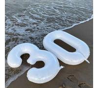 Shein 1/2 piezas Globos de aluminio con números grandes de 40", Globos blancos con números del 0 al 9 versátiles y sencillos, adecuados para decoración de f