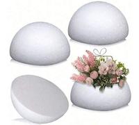 Shein 1/2 piezas Hemisferios de espuma de poliestireno blanca, esfera de espuma de poliestireno sólida, para ramos de flores, decoración de flores artificia