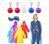 Shein 1/2 piezas Ponchos de lluvia impermeables de emergencia para adultos con llavero, adecuados para acampar, actividades al aire libre, senderismo, depor