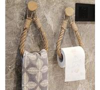 Shein 1/2 piezas Soporte de papel higiénico de cuerda de cáñamo fácil de instalar, estante para toallas de almacenamiento de baño, estante de papel higiénic