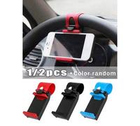 Shein 1/2 piezas Soporte para teléfono en el volante del coche, soporte portátil para teléfono del coche, instalado en el volante, soporte de navegación par