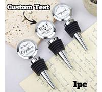 Shein 1/2 Piezas Tapón de vino personalizado con texto para boda, tapones de vino personalizados para botellas de vino con texto y fecha, tapón de botella d